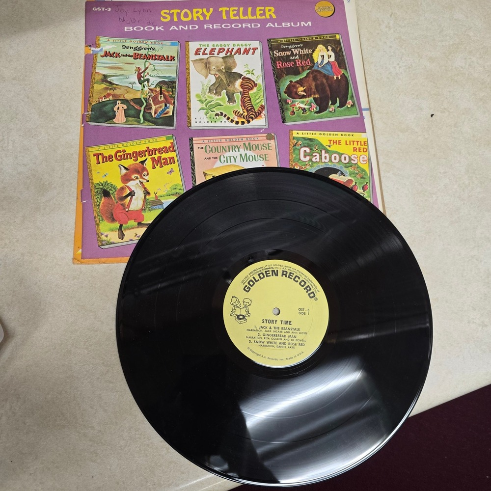 Vtg 1972 6 Golden Book Stories Record and 40 Page Book Album GST-3 LP 12‎ inch